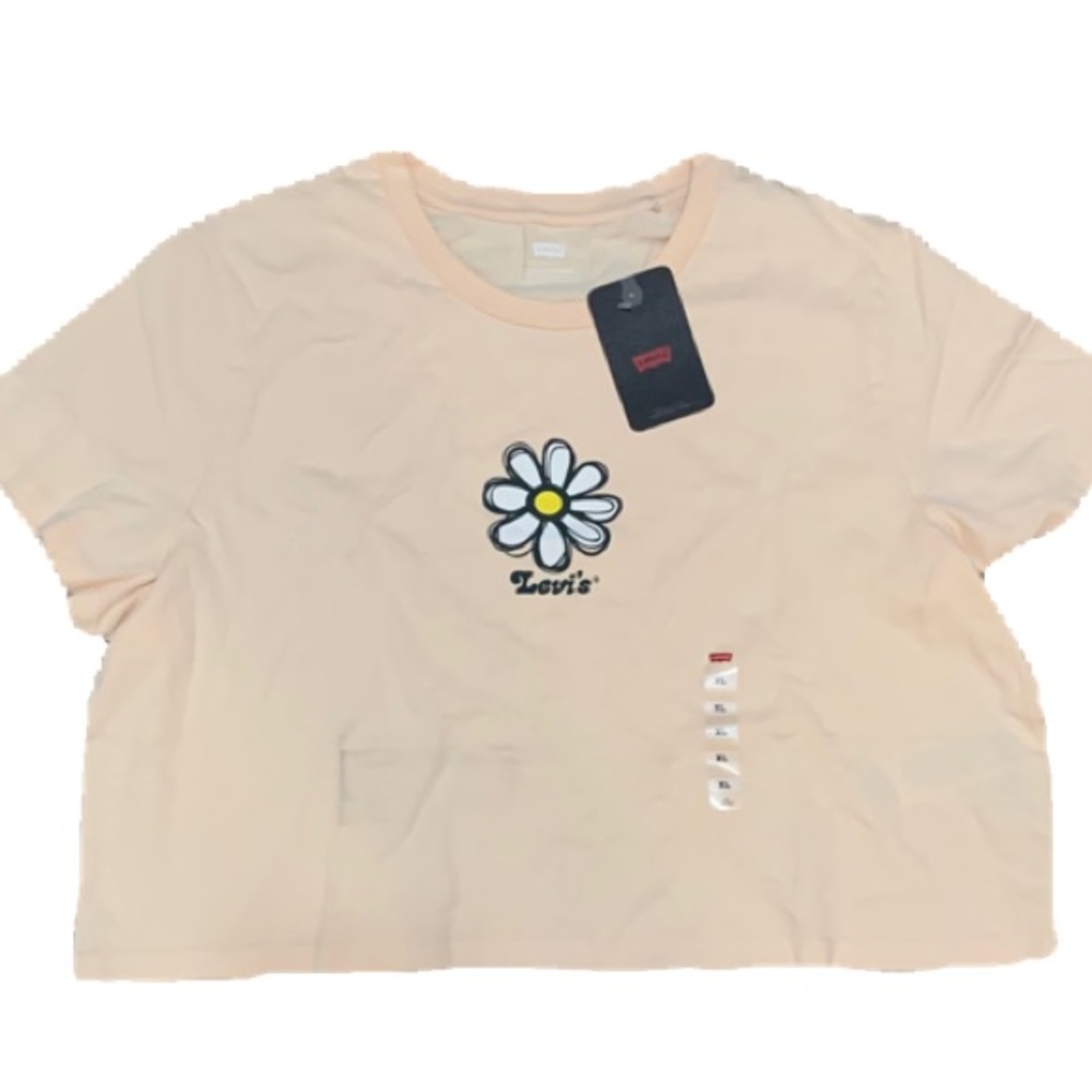 Levi’s Daisy Peach Boxy Crop Tee - XL - NEW